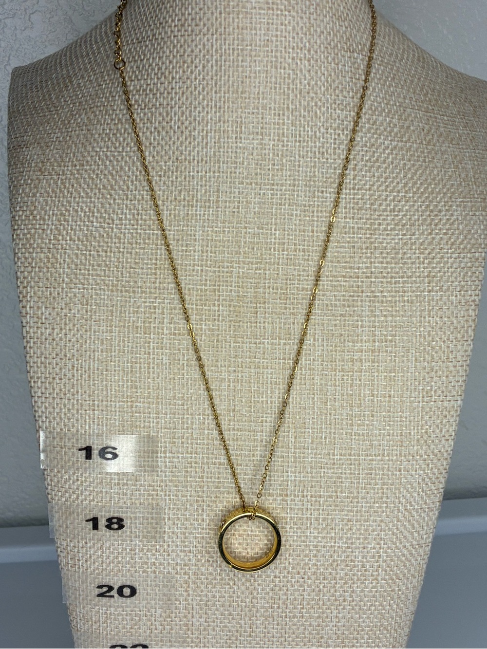 Vintage Gold Circle Pendant Necklace - Minimal Women Jewelry